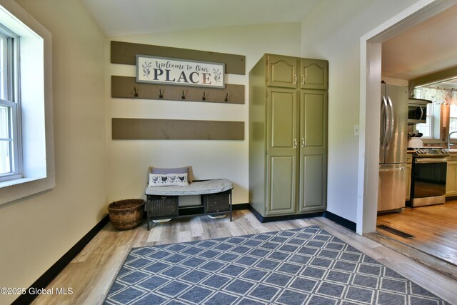 157 Mosquito Swamp Rd, Greenwich, NY 12834 - mudroom with vaulted ceiling and wood finished floors