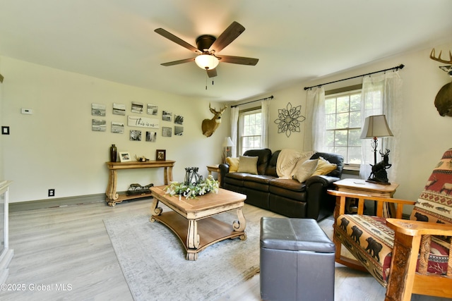 157 Mosquito Swamp Rd, Greenwich, NY 12834 - living area featuring ceiling fan and light wood-type flooring