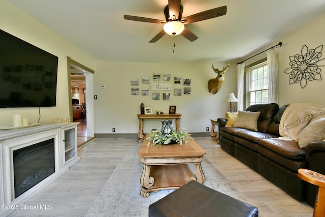 157 Mosquito Swamp Rd, Greenwich, NY 12834 - living room with a ceiling fan and light wood-style floors