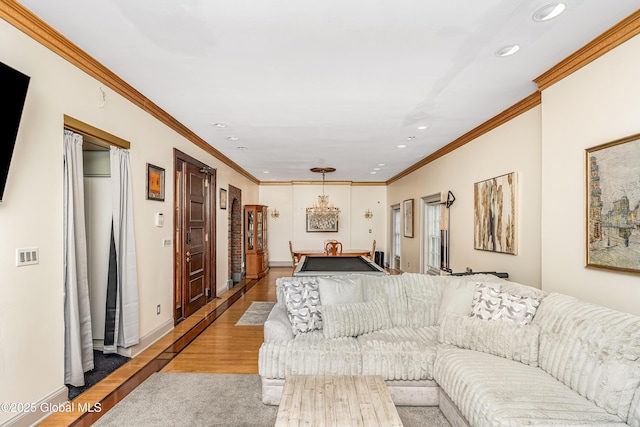 2 Ash Grove Pl Unit 4, Albany, NY 12202 - living room with recessed lighting, ornamental molding, and wood finished floors