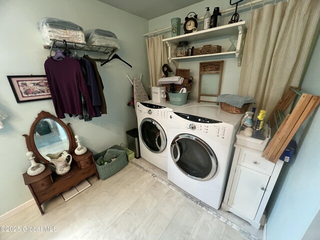 56 Wendell St, Ravena, NY 12143 - laundry room featuring washer and dryer and cabinet space