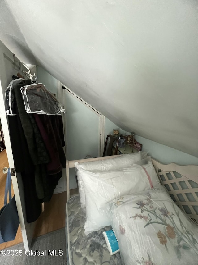56 Wendell St, Ravena, NY 12143 - bedroom featuring lofted ceiling and wood finished floors