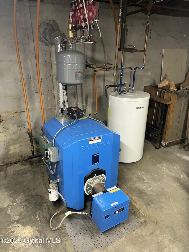 56 Wendell St, Ravena, NY 12143 - utility room with water heater and a heating unit