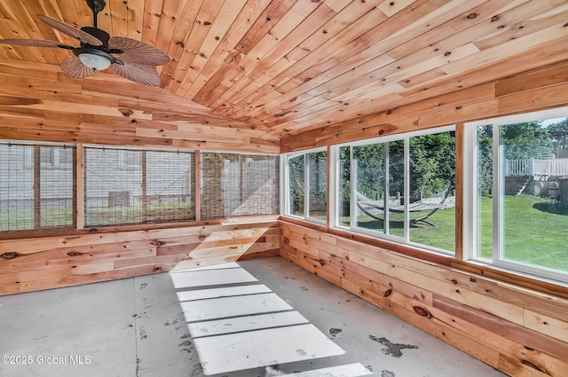954 Obrien Ave, Rotterdam, NY 12303 - unfurnished sunroom with lofted ceiling, plenty of natural light, wooden ceiling, and wooden walls