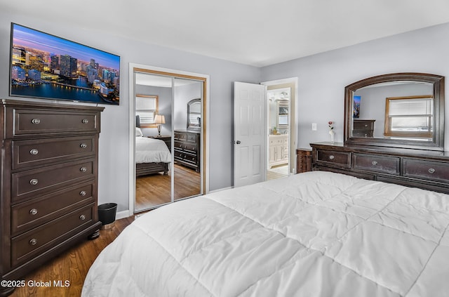 954 Obrien Ave, Rotterdam, NY 12303 - bedroom with dark wood-type flooring, a closet, and multiple windows