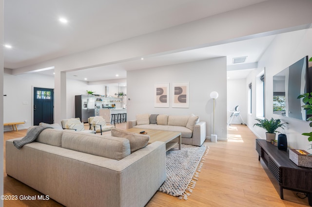 1 Wawayanda Pl, Middletown, NY 10940 - living area featuring light wood-style floors and recessed lighting