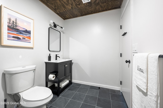1 Wawayanda Pl, Middletown, NY 10940 - bathroom with vanity, tile patterned flooring, and wooden ceiling