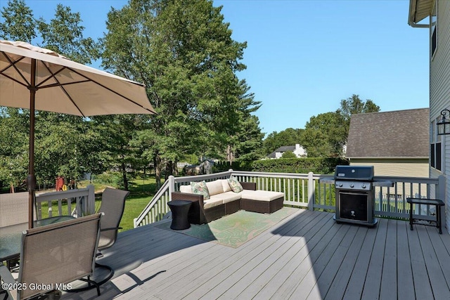 139 Country Walk Rd, Rotterdam, NY 12306 - wooden deck with an outdoor living space and grilling area