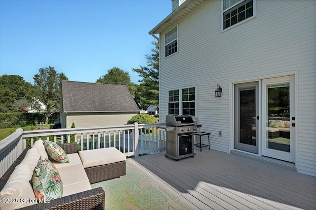 139 Country Walk Rd, Rotterdam, NY 12306 - wooden deck featuring an outdoor living space and a grill
