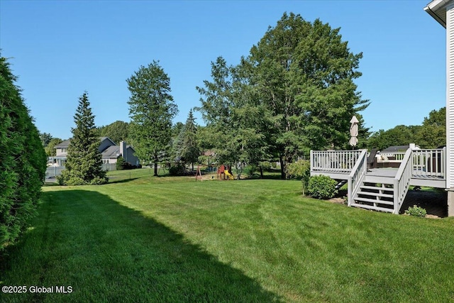 139 Country Walk Rd, Rotterdam, NY 12306 - view of yard with a playground and a wooden deck