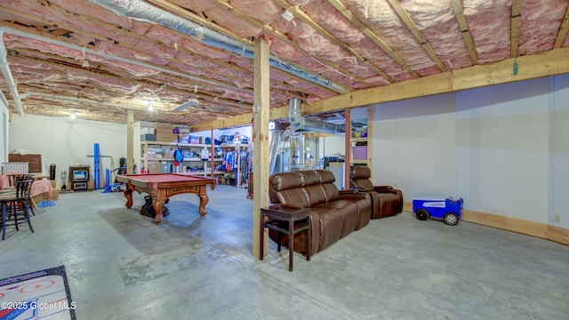 102 Taylor Ct, Mayfield, NY 12117 - unfinished basement with pool table