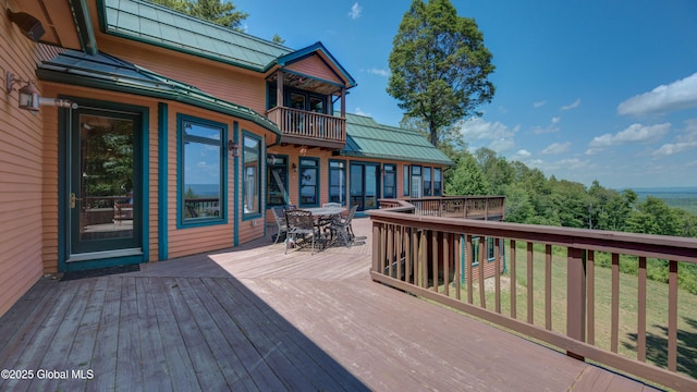 102 Taylor Ct, Mayfield, NY 12117 - wooden deck featuring outdoor dining space