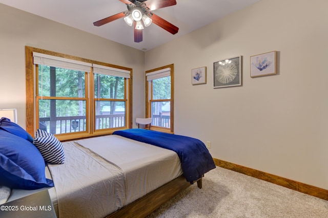 102 Taylor Ct, Mayfield, NY 12117 - bedroom featuring carpet, multiple windows, and ceiling fan