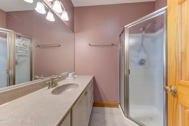 102 Taylor Ct, Mayfield, NY 12117 - full bath featuring tile patterned flooring, vanity, and a stall shower