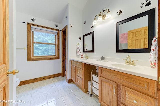 102 Taylor Ct, Mayfield, NY 12117 - full bathroom with double vanity and tile patterned flooring