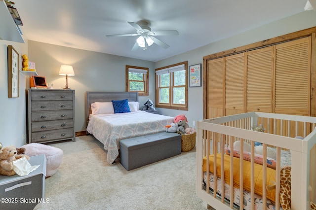 102 Taylor Ct, Mayfield, NY 12117 - carpeted bedroom with a closet and ceiling fan