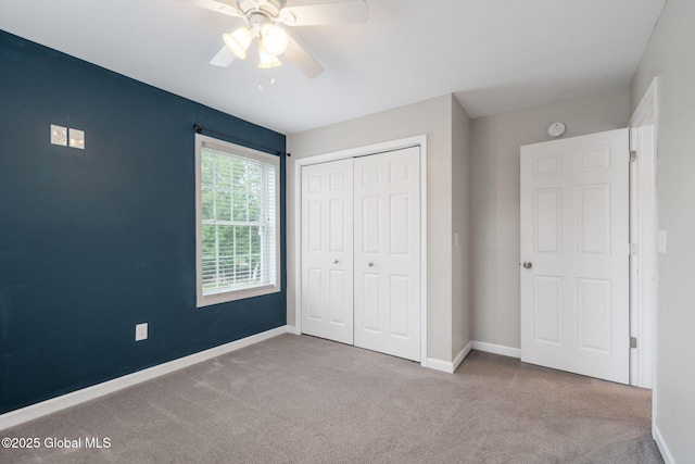 5 Heather Ln, Corinth, NY 12822 - unfurnished bedroom featuring carpet flooring, a closet, and a ceiling fan
