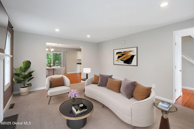 5 Heather Ln, Corinth, NY 12822 - living room with recessed lighting and a chandelier