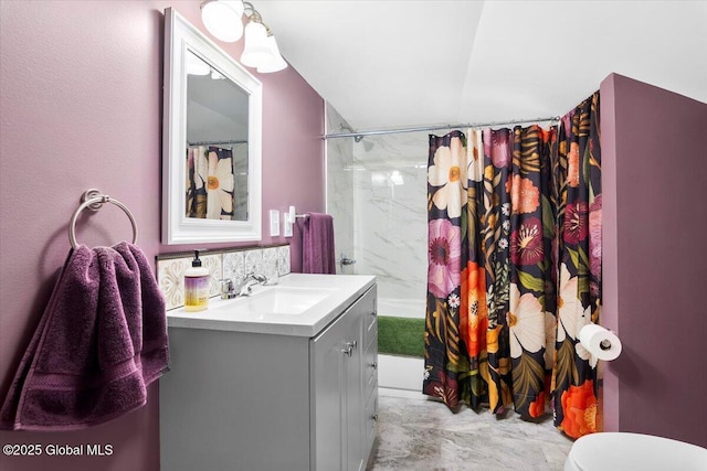 4 Mitchell Ave, Cambridge, NY 12816 - full bathroom with vanity and a shower with shower curtain