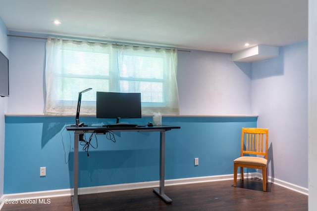 12 Heritage Ln, Clifton Park, NY 12065 - office area with wood finished floors and recessed lighting