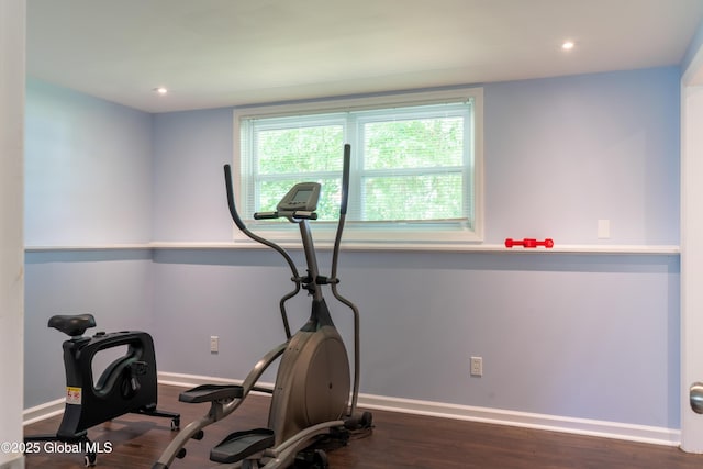 12 Heritage Ln, Clifton Park, NY 12065 - workout room with wood finished floors and recessed lighting