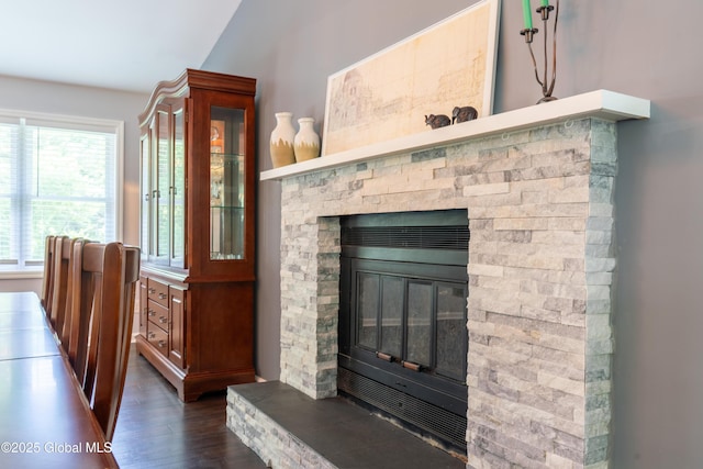 12 Heritage Ln, Clifton Park, NY 12065 - detailed view of wood finished floors and a stone fireplace
