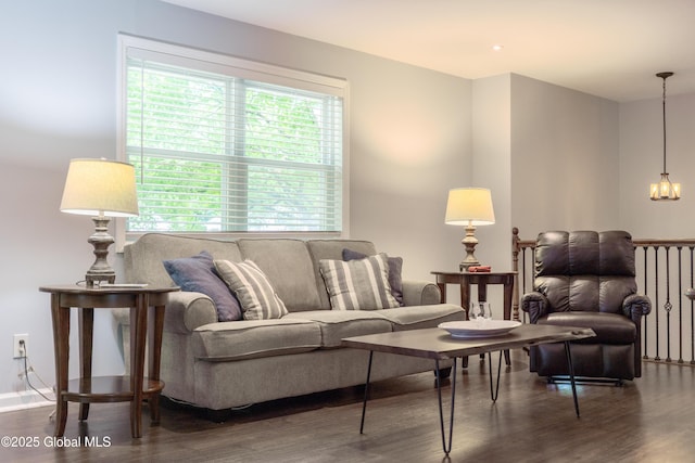 12 Heritage Ln, Clifton Park, NY 12065 - living area featuring wood finished floors and a chandelier