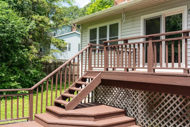 12 Heritage Ln, Clifton Park, NY 12065 - wooden deck with stairs
