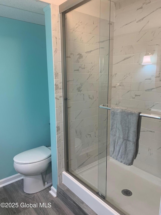 12 Heritage Ln, Clifton Park, NY 12065 - bathroom with a shower stall and wood finished floors