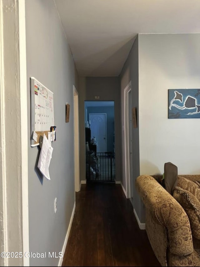 347 Hulett St, Schenectady, NY 12307 - corridor with dark wood-type flooring and baseboards