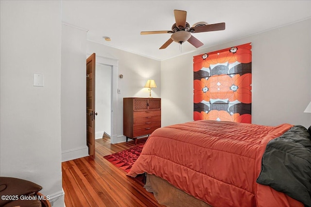 1280 Dean St, Niskayuna, NY 12309 - bedroom featuring wood finished floors, ornamental molding, and ceiling fan