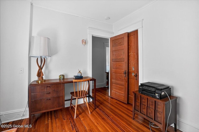 1280 Dean St, Niskayuna, NY 12309 - office area featuring wood finished floors and ornamental molding