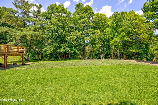 28 Gates Ave, Victory, NY 12871 - view of green lawn with a deck