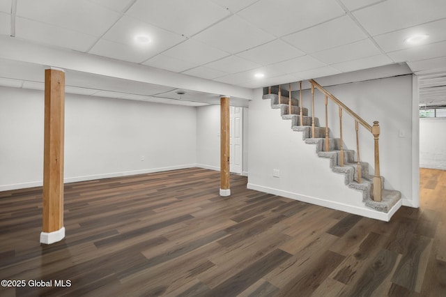 311 Old Loudon Rd, Colonie, NY 12110 - finished basement with wood finished floors, stairs, a drop ceiling, and recessed lighting