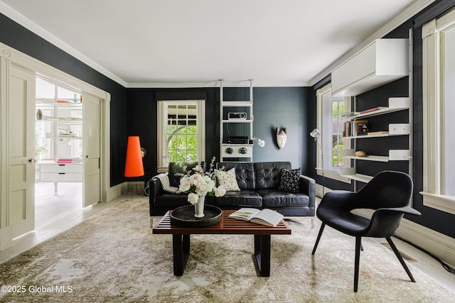88 Mac Brown Rd, Claverack, NY 12513 - living room with ornamental molding and wood finished floors