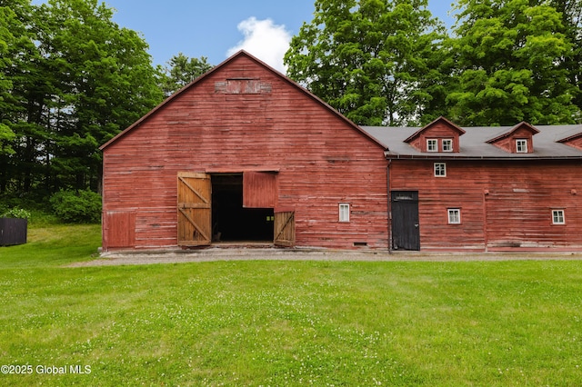 88 Mac Brown Rd, Claverack, NY 12513 - rear view of property with a barn, a lawn, and an outbuilding