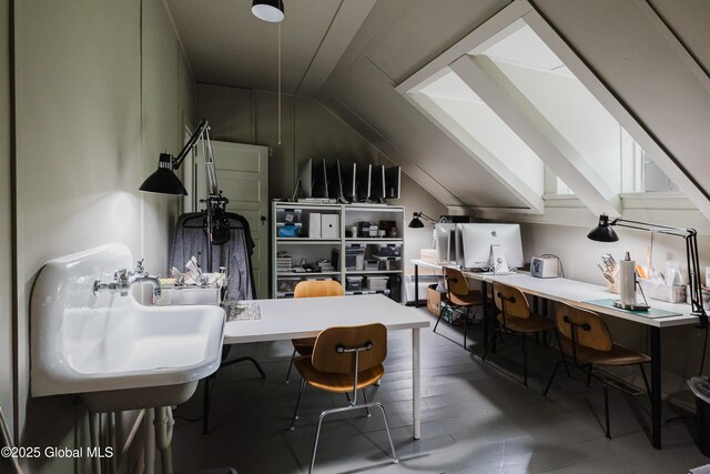 88 Mac Brown Rd, Claverack, NY 12513 - home office featuring vaulted ceiling and wood finished floors
