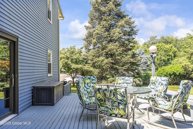2 Eddy Ln, East Greenbush, NY 12144 - wooden terrace featuring outdoor dining space