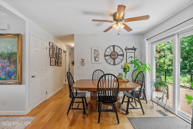 25 Mockingbird Ln, Queensbury, NY 12804 - dining area featuring light wood finished floors and a ceiling fan