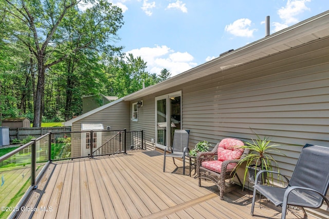 25 Mockingbird Ln, Queensbury, NY 12804 - deck featuring a shed