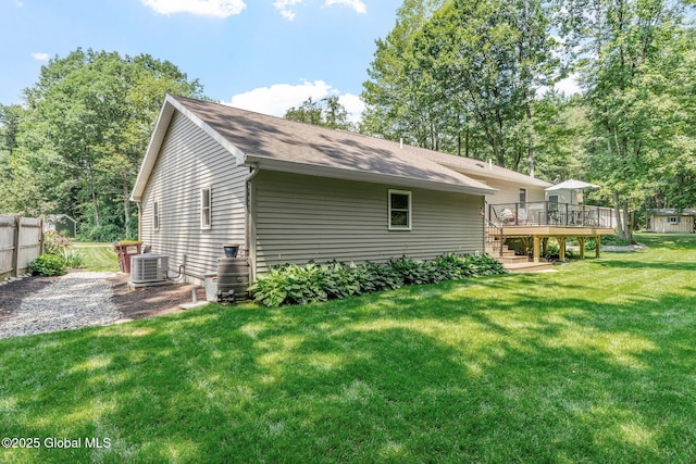25 Mockingbird Ln, Queensbury, NY 12804 - back of property featuring a deck, stairway, and a shingled roof