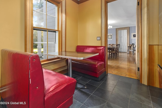 359 Wall St, Northumberland, NY 12871 - sitting room with plenty of natural light, ornamental molding, and dark tile patterned floors