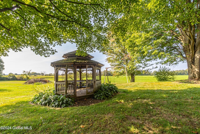 359 Wall St, Northumberland, NY 12871 - view of green lawn featuring a gazebo