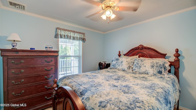 88 County Route 26a, Stuyvesant, NY 12173 - bedroom featuring ornamental molding and ceiling fan