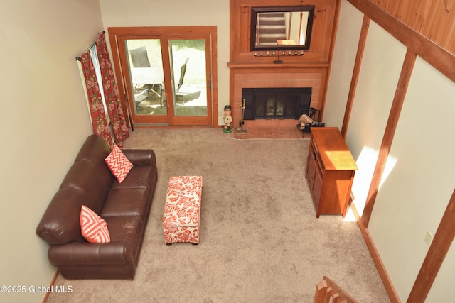 1B Scotch Mist Way, Malta, NY 12020 - living room with carpet and a fireplace