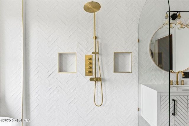 218 Lancaster St, Albany, NY 12210 - full bath featuring tiled shower and vanity