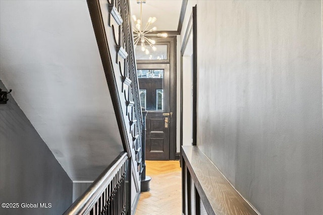 218 Lancaster St, Albany, NY 12210 - hall with a chandelier