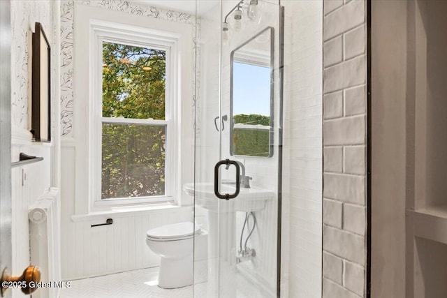 218 Lancaster St, Albany, NY 12210 - full bath with a stall shower and plenty of natural light