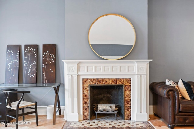 218 Lancaster St, Albany, NY 12210 - living room featuring a tiled fireplace
