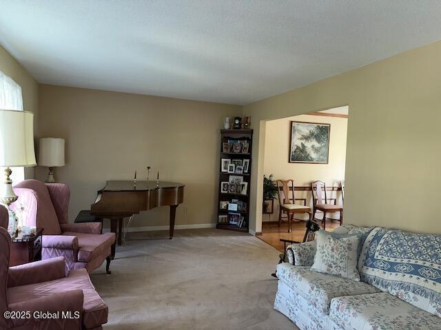 12 Bain Dr, Bethlehem, NY 12054 - carpeted living room with baseboards